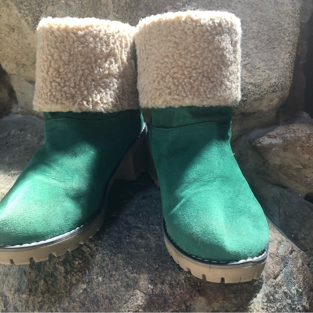 Women /Winter Warm Snow Boots/Ankle Boot Casual/Mid Calf Boots /Color Green /40 - Picture 4 of 15